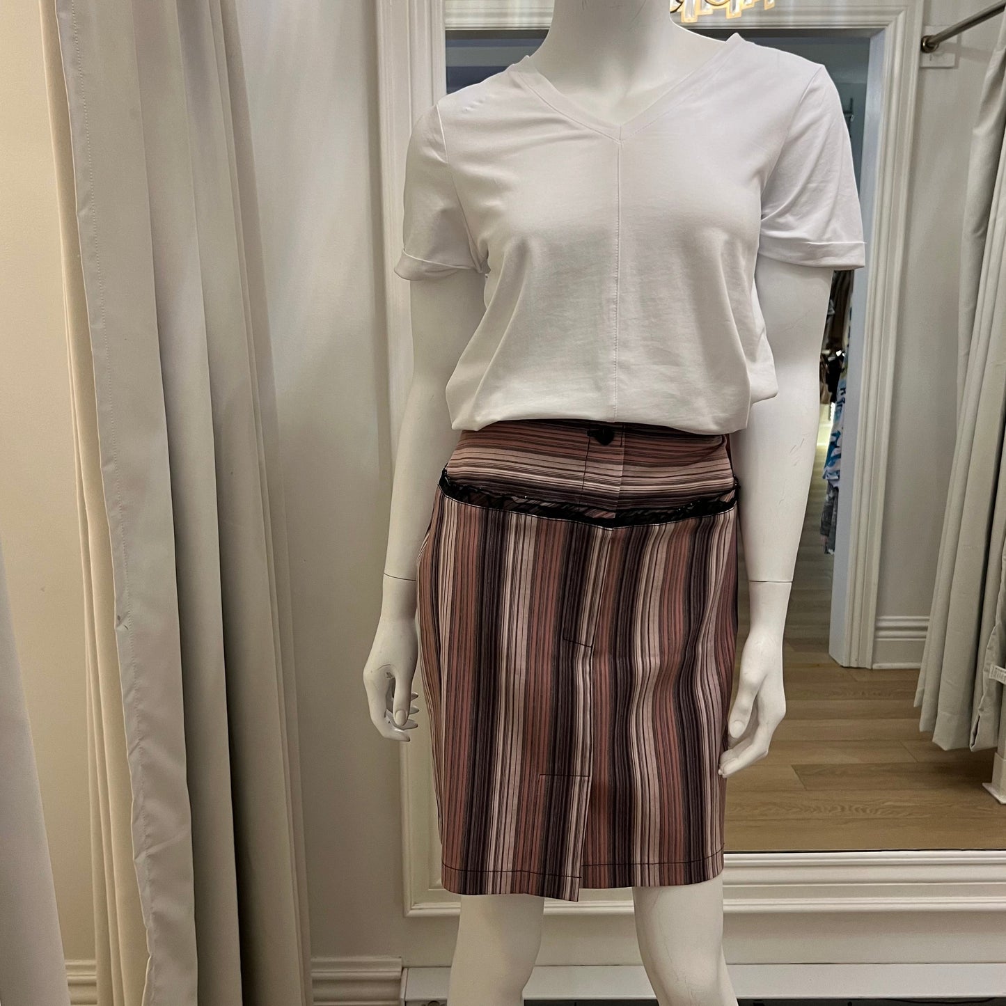 Deannafokes - Striped Skirt With Ruffle Detail