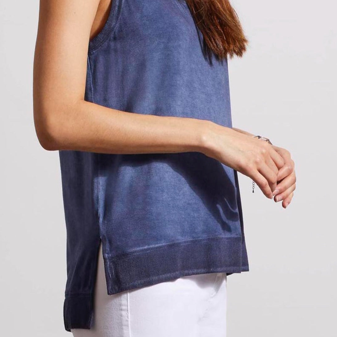 Tribal - High-Low Tank Top With Special Wash Effect