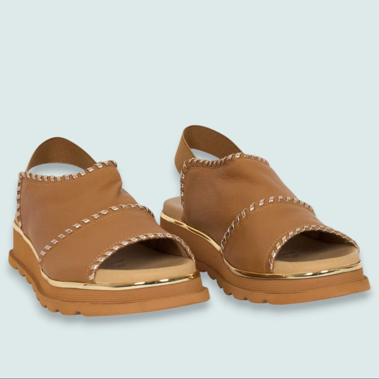 Django & Juliette - Leather Slingback Sandal with Whipstitch Detail