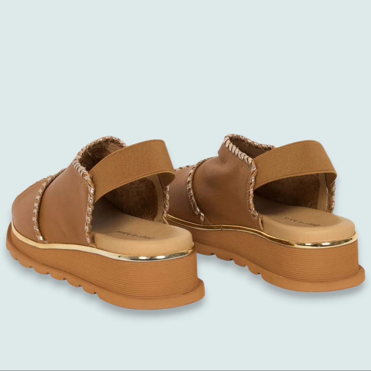 Django & Juliette - Leather Slingback Sandal with Whipstitch Detail