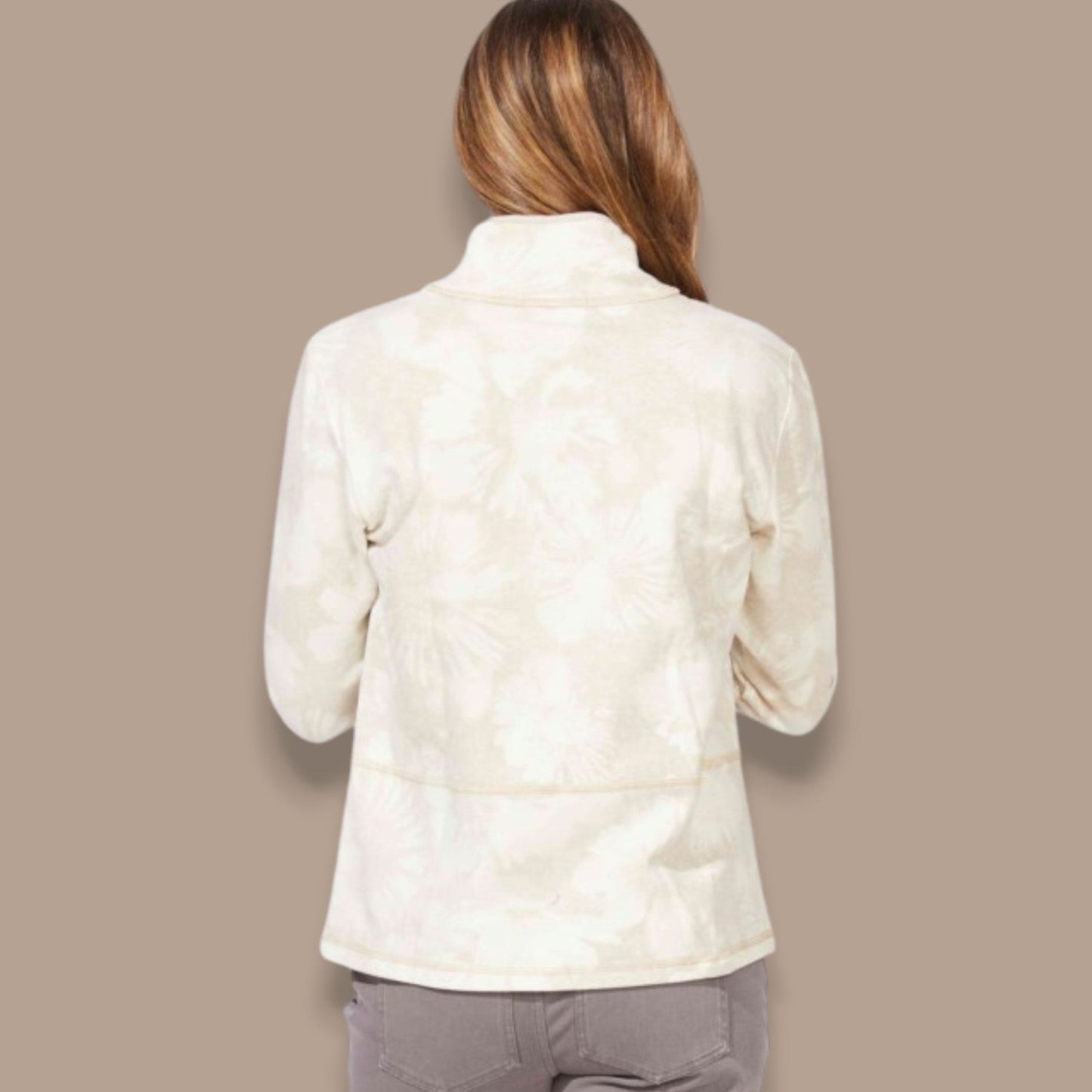 Escape - Floral Print Half Zip Pullover