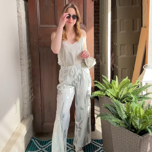 Angela Mara - Flowy Wide Leg Pants