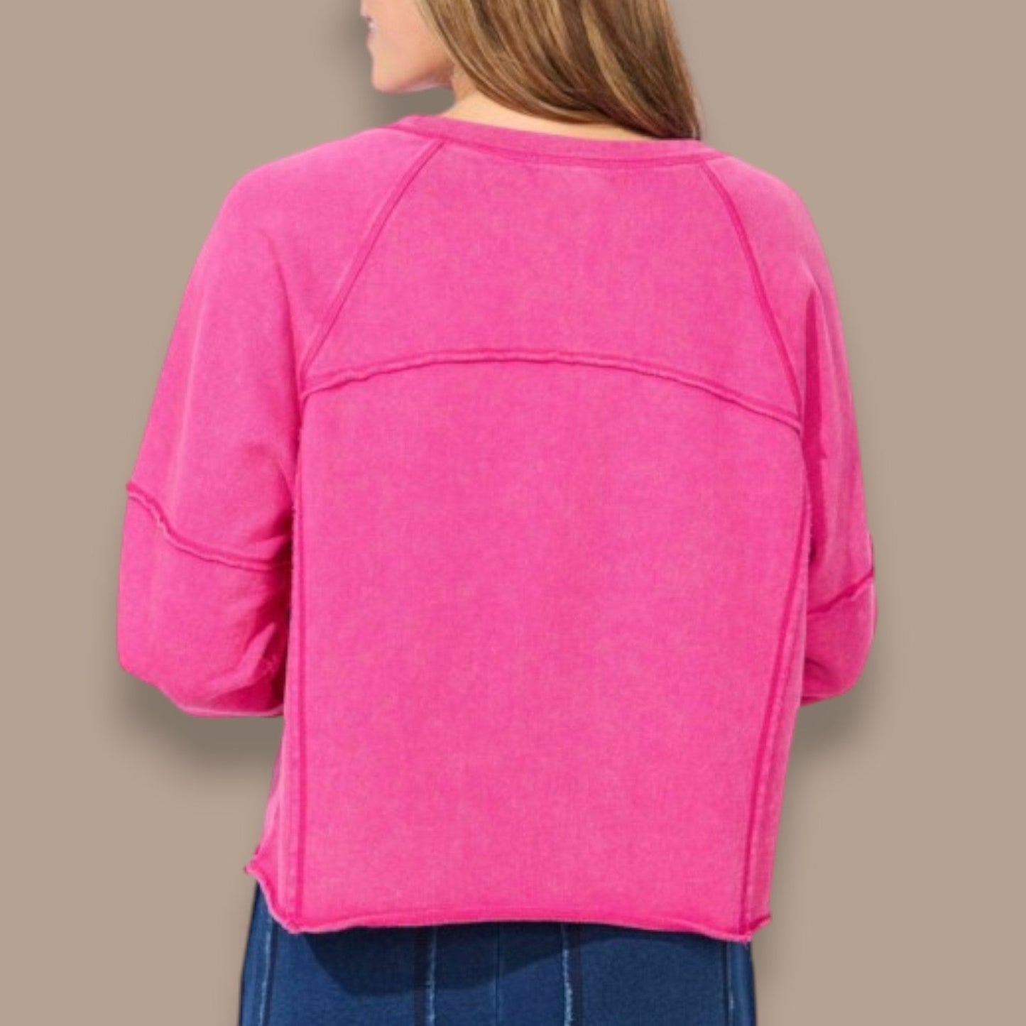 Escape - Relaxed Exposed Seam Pullover Sweatshirt