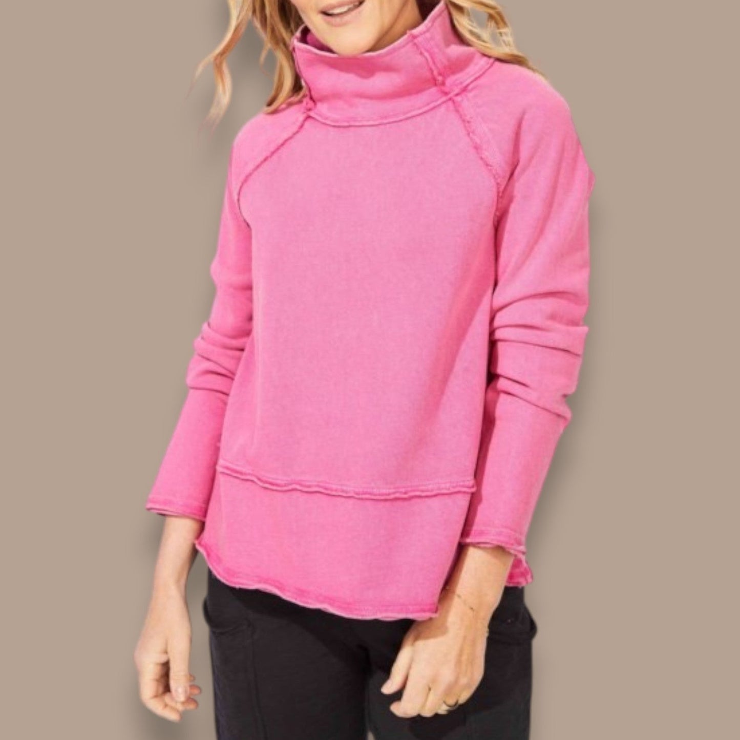Escape - Vintage Wash Funnel Neck Pullover