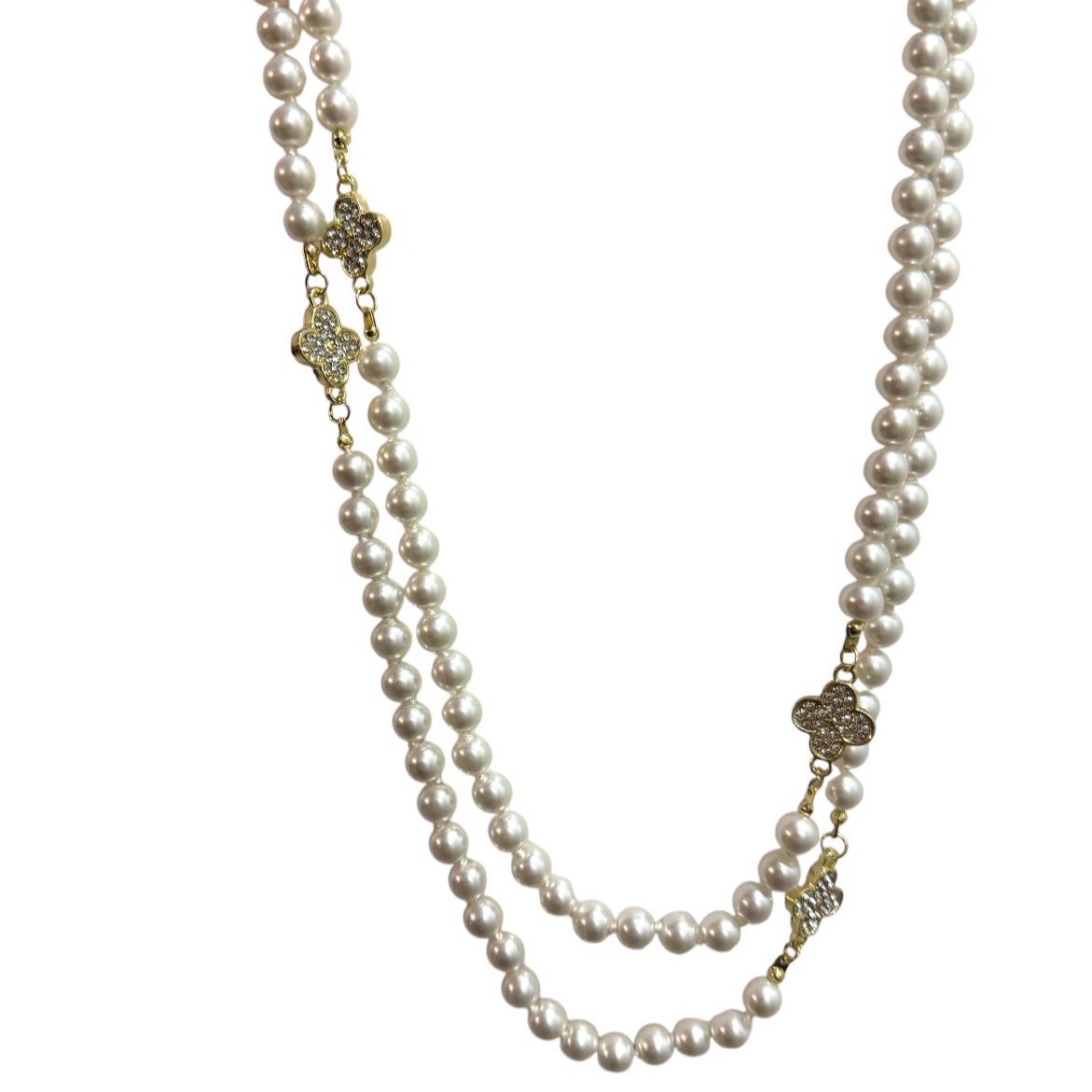 Audrey's - Pearls & Bling Flower Necklace