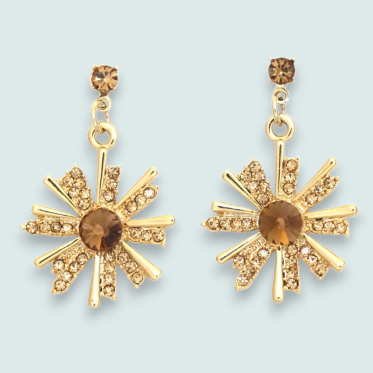 Audrey's - Radiant Sparkle Sunburst Drop Earrings