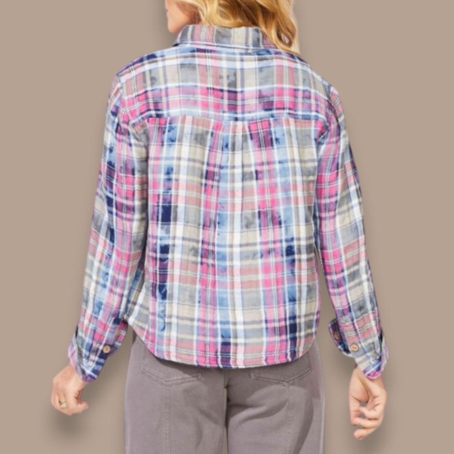 Escape - Brushed Plaid Button-Up Shirt