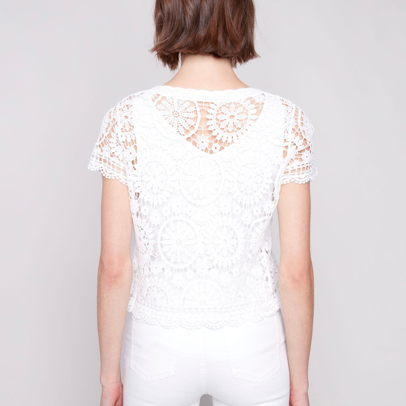 Charlie B - Short Sleeve Crochet Bolero