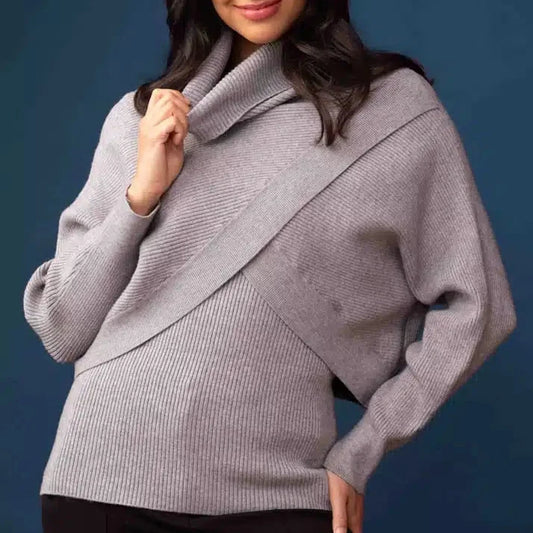 Elena Wang - Turtleneck Shawl Sweater