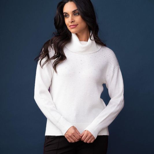 Elena Wang - Cowl-Neck Sweater With Sparkle