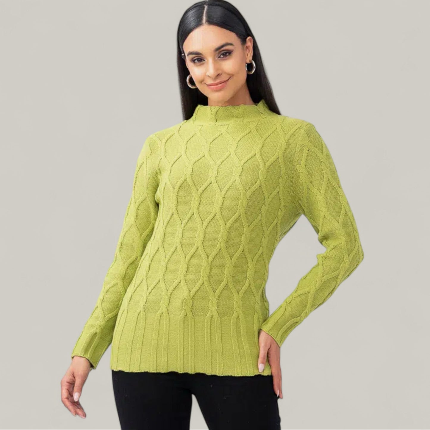 Elena Wang - High Collar Knit Sweater