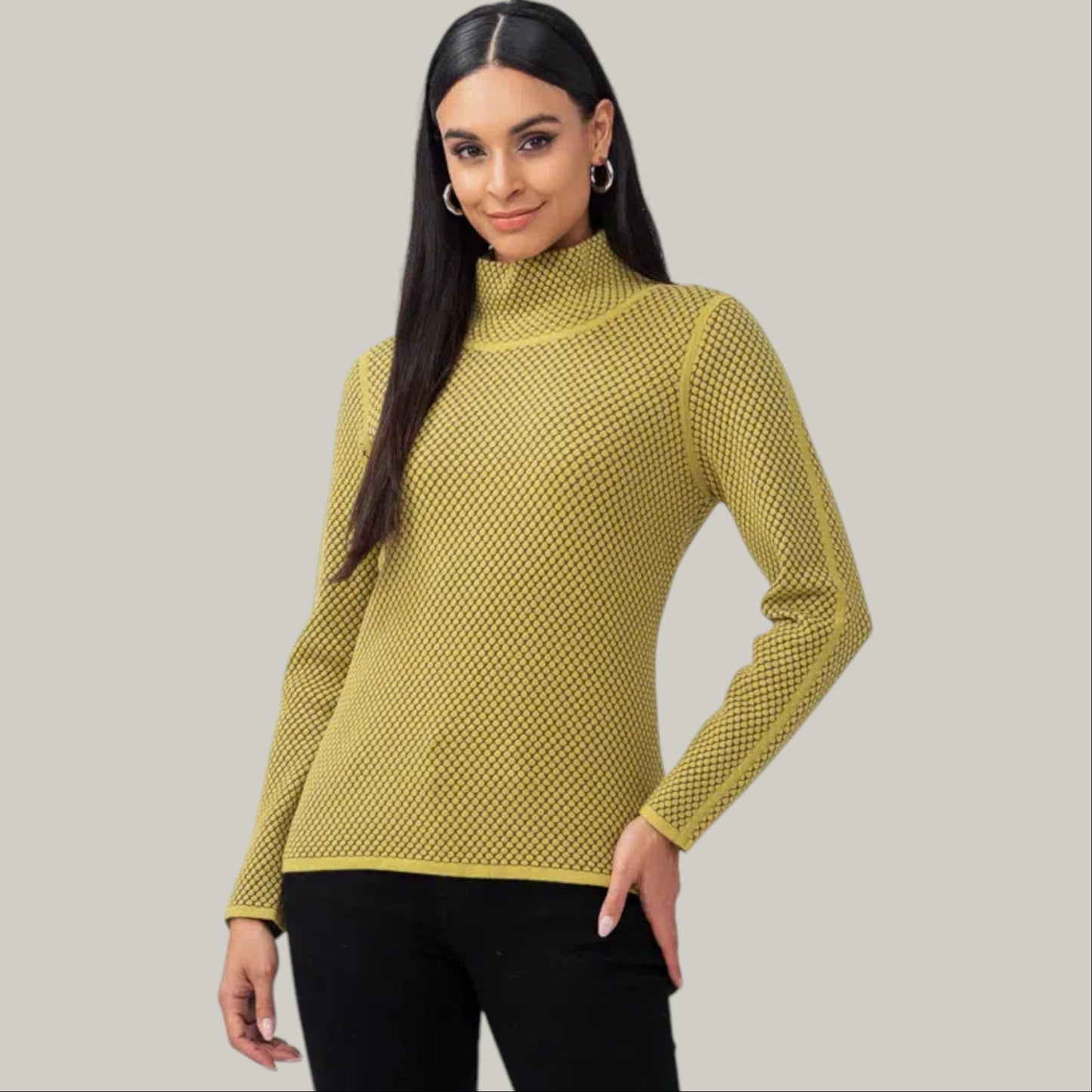 Elena Wang - Mock-Neck Pullover Sweater