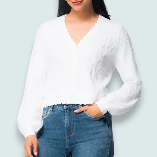 Elena Wang - Scallop Edge Cardigan