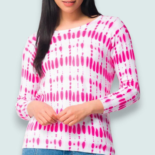 Elena Wang - Fuchsia Pop Lightweight Sweater