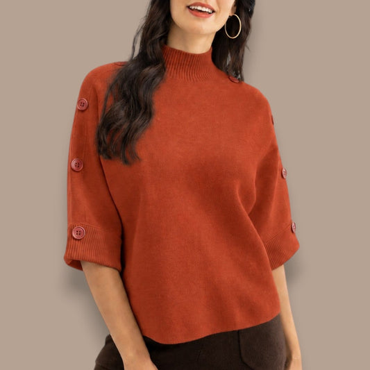 Orange Fashion Village - Highland Button-Detail Knit
