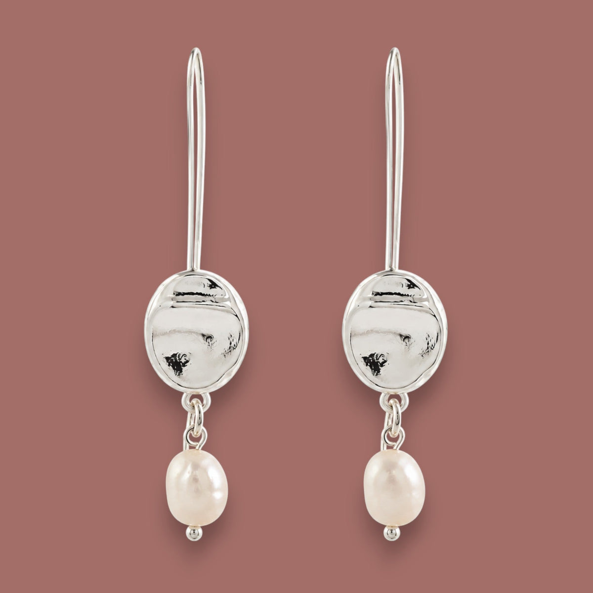 Merx - Disc & Pearl Drop Earrings