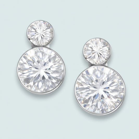 Audrey's - Crystal Cascade Round Stud Earrings