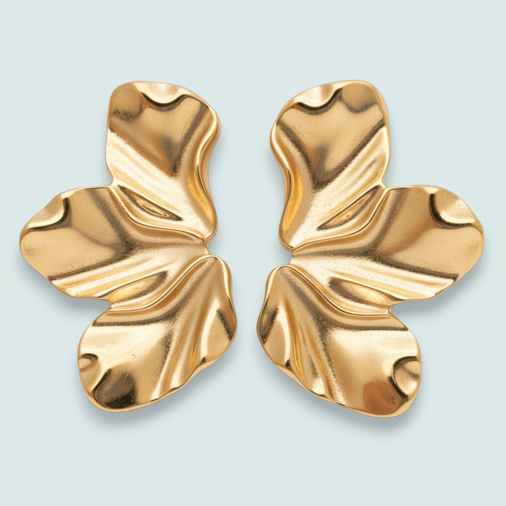 Audrey's - Molten Gold Petal Statement Earrings