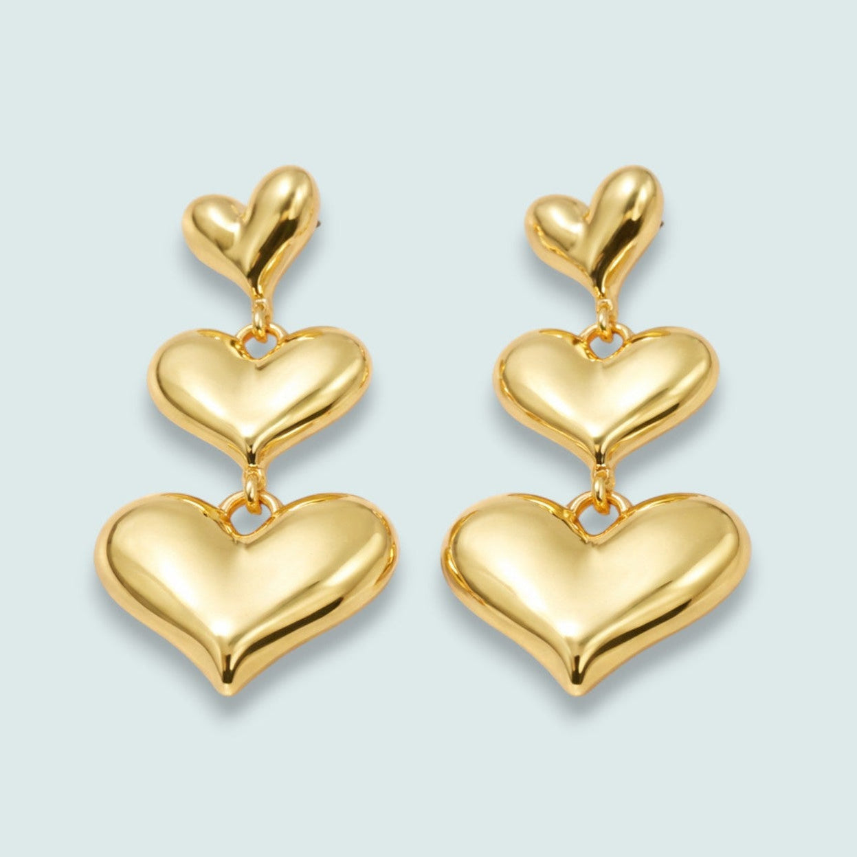 Audrey's - Golden Cascade Heart Drop Earrings