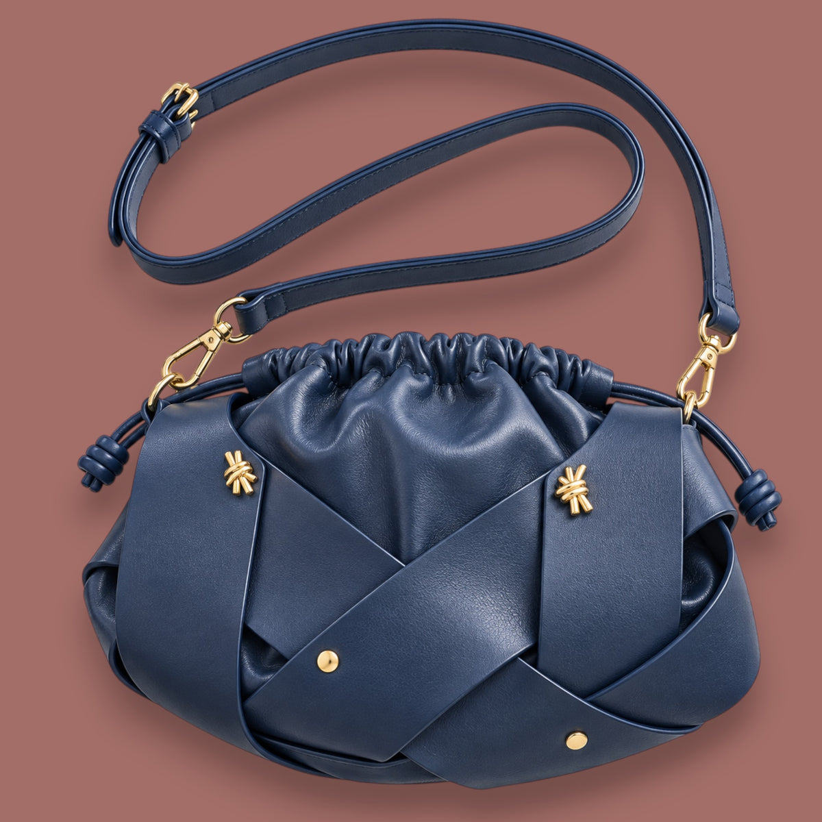 Inzi - Interwoven Ruched Crossbody Bag
