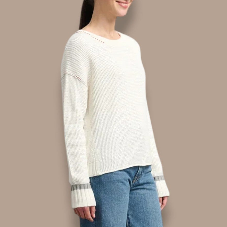 Hatley - Contrast Trim Waffle Knit Sweater
