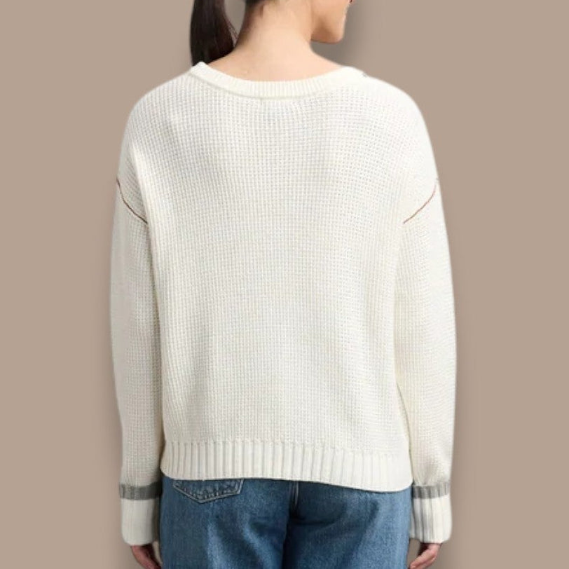 Hatley - Contrast Trim Waffle Knit Sweater
