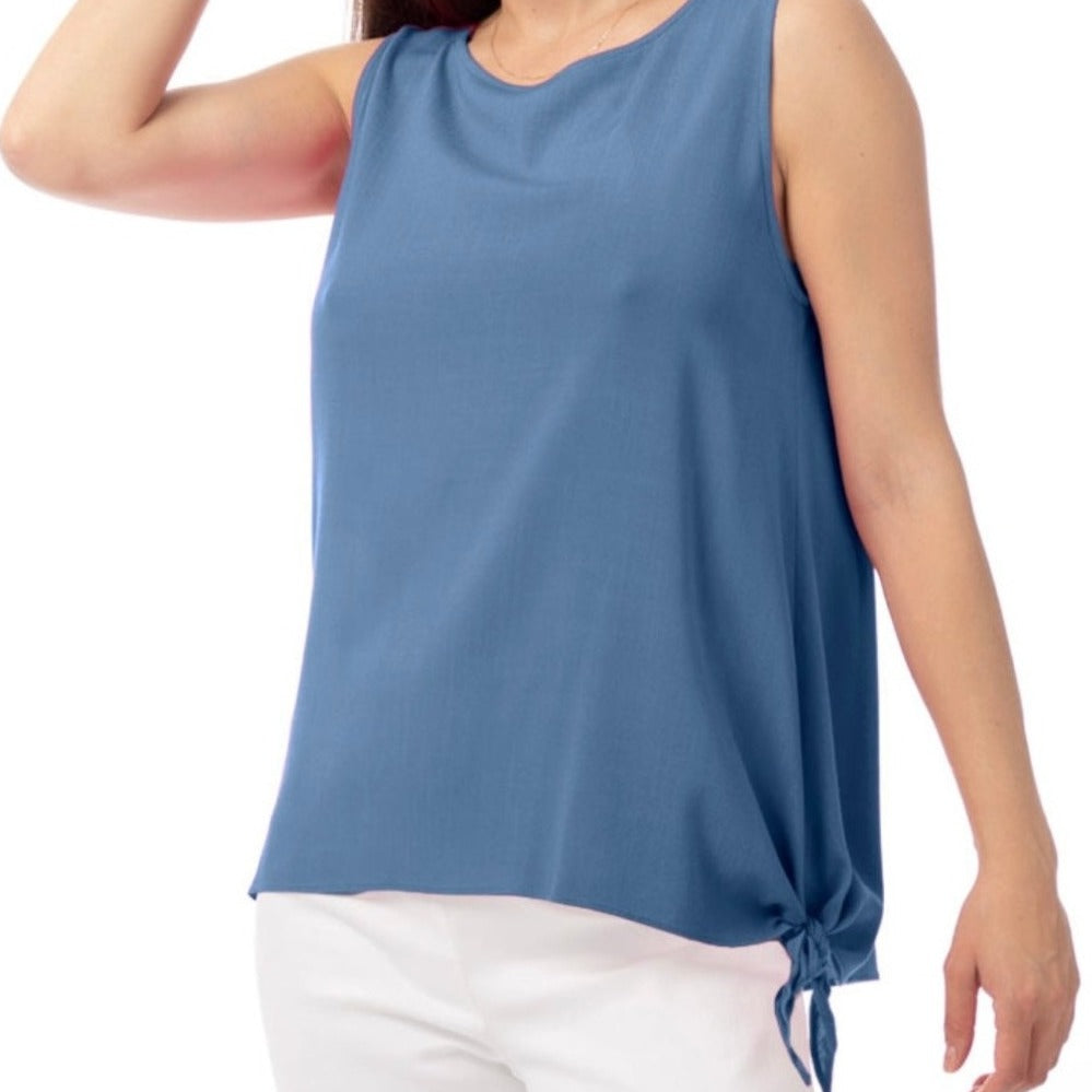 Bali - Asymmetrical Sleeveless Tank Top With Tie Detail On Side