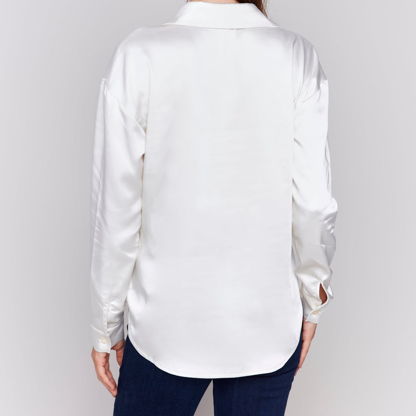 Charlie B - Satin Button-Down Blouse