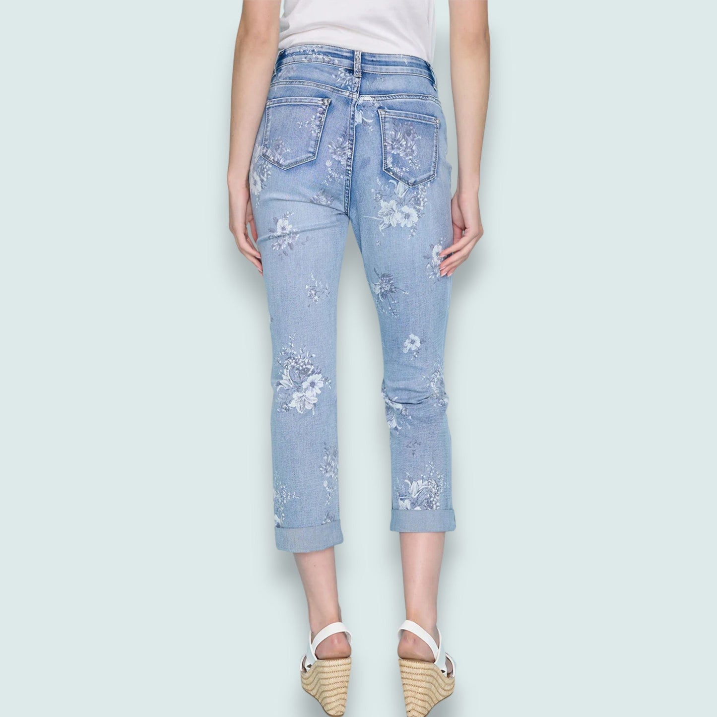 Picadilly  - Printed Cropped Cuffed Jeans