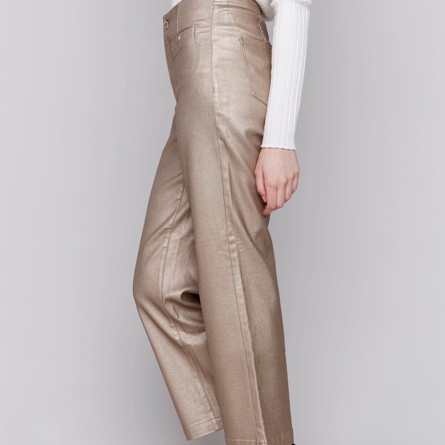 Charlie B - Metallic Wax Flared Pants