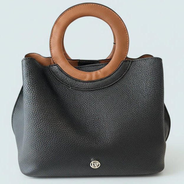 La Diva - Triple-Compartment Satchel with Crossbody Strap