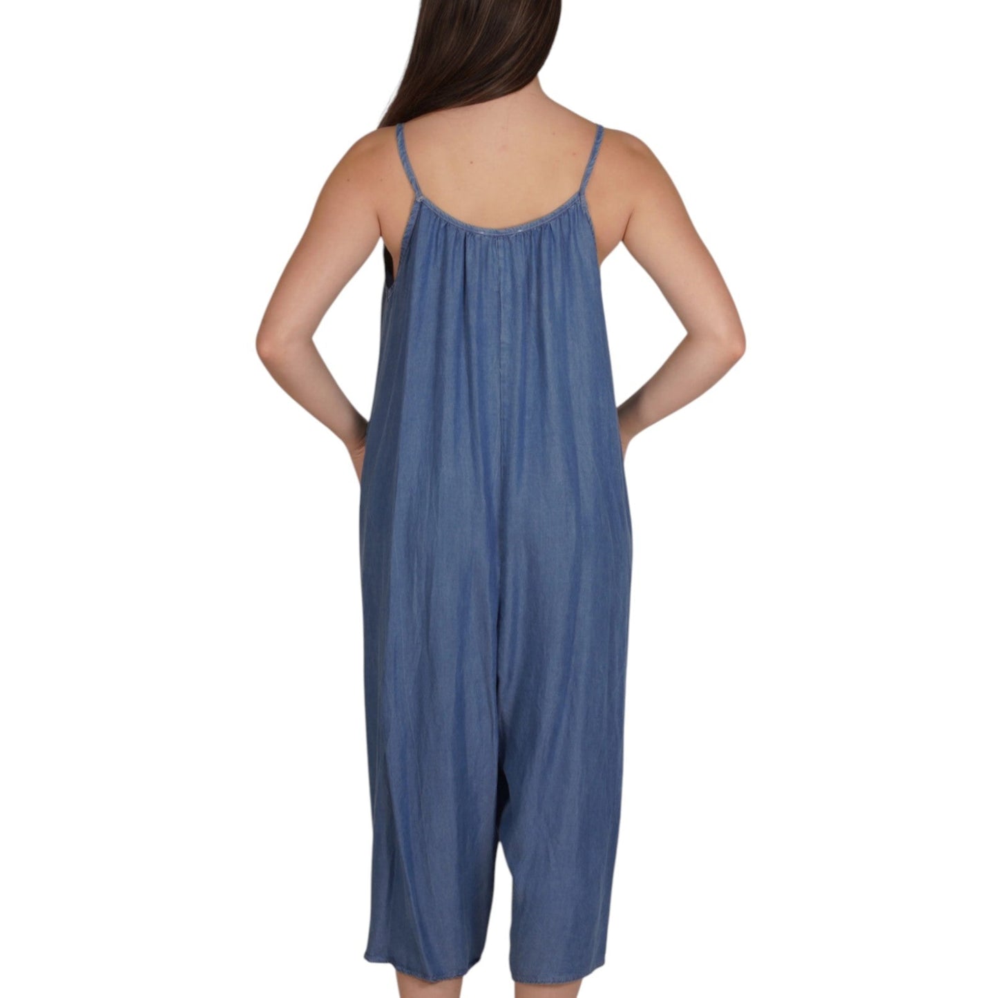 Angela Mara - Sleeveless Wide-Leg Jumpsuit