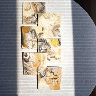 Audrey's - 6-Pack Abstract Square Ceramic Coasters