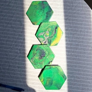 Audrey's - 4-Pack Abstract Hexagon Ceramic Coasters