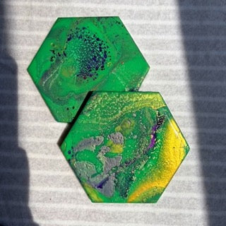 Audrey's - 4-Pack Abstract Hexagon Ceramic Coasters