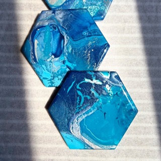 Audrey's - 4-Pack Abstract Hexagon Ceramic Coasters