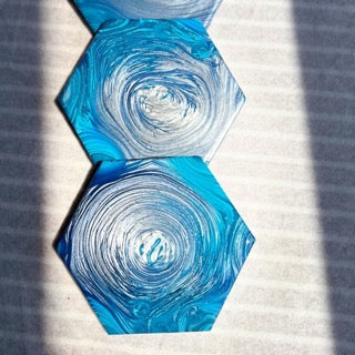 Audrey's - 4-Pack Abstract Hexagon Ceramic Coasters