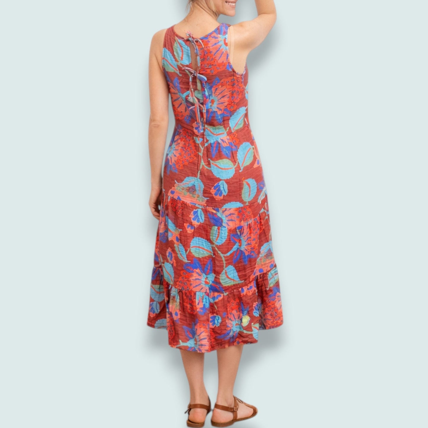 Shannon Passero - Sunset Bloom Tiered Midi Dress