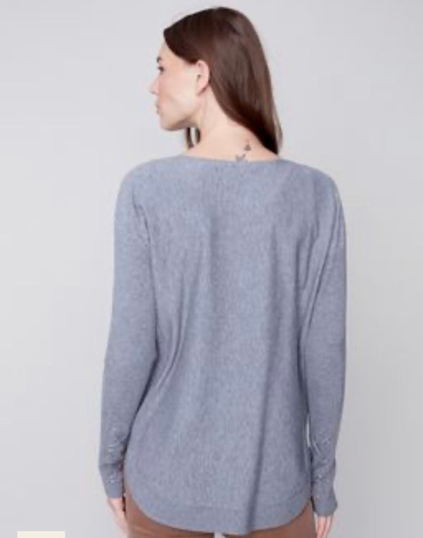 Charlie B - Cuff Lace-Up Detail Sweater