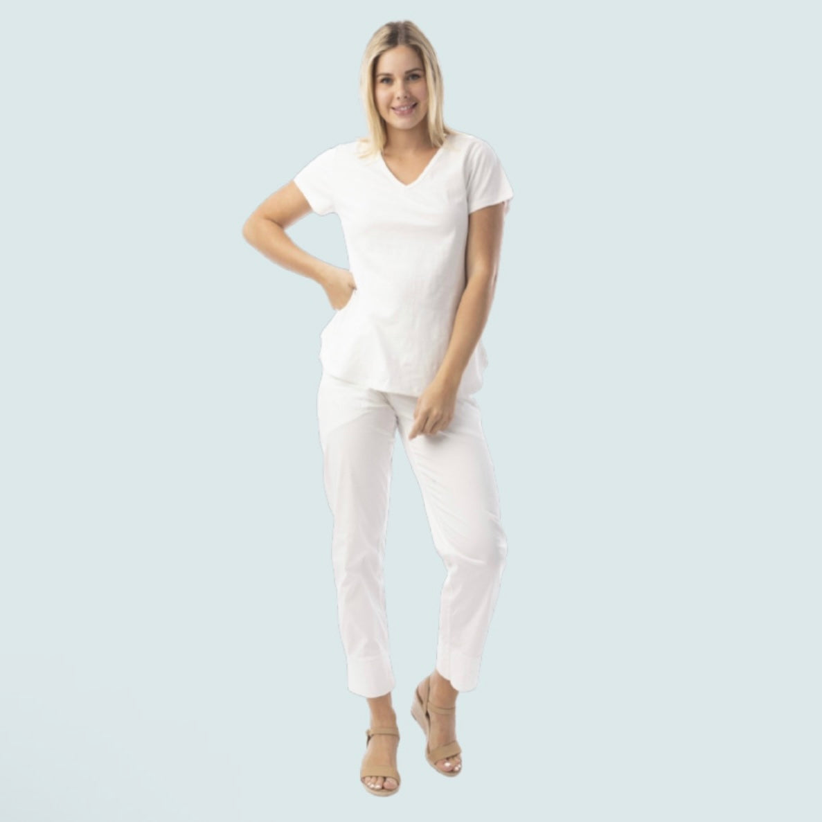 Orientique - V-Neck Cotton T-Shirt