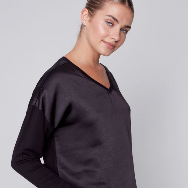 Charlie B - Satin Jersey Knit Top