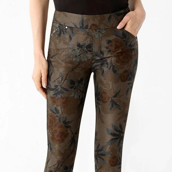 Lisette L - Flower Print Pull On Pant