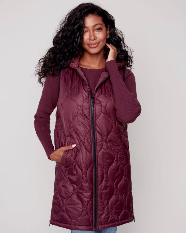 Charlie B - Long Quilted Puffer Vest