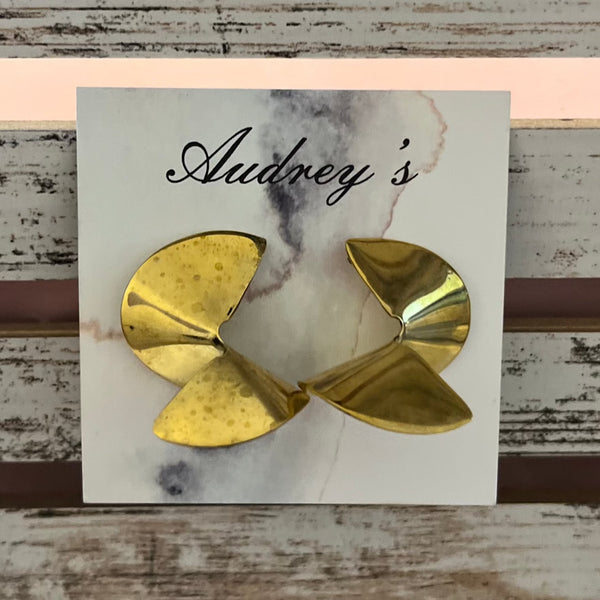 Audreys - Bent Gold Circle Earrings