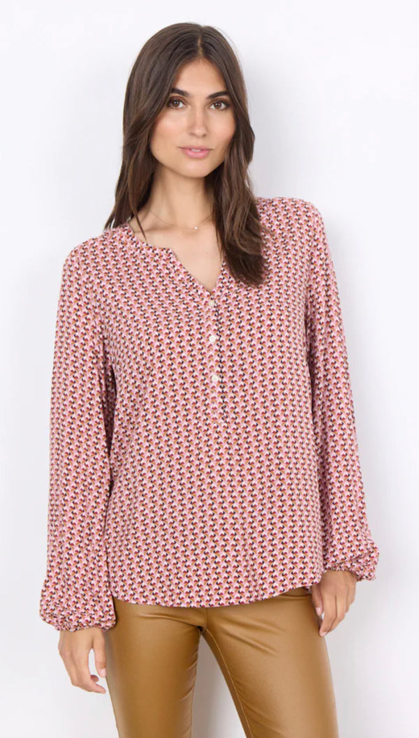 Soya Concept - Printed V-Neck Blouse