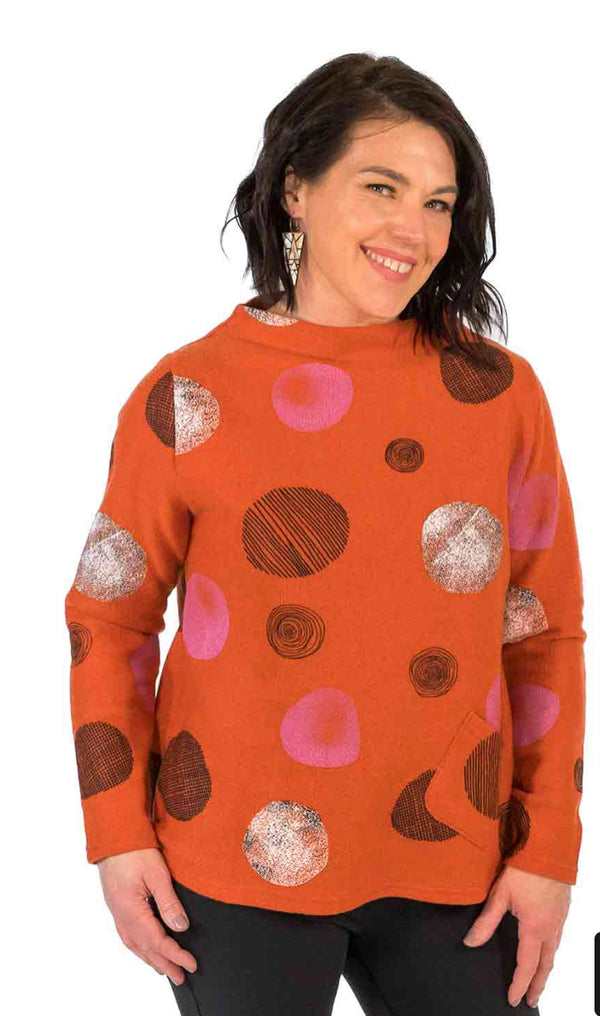 Trisha Tyler - Funnel Neck Sweater With Dots