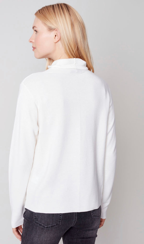 Charlie B - Solid Funnel Neck Sweater