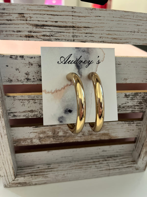 Audreys - Large Thick Gold Hoops