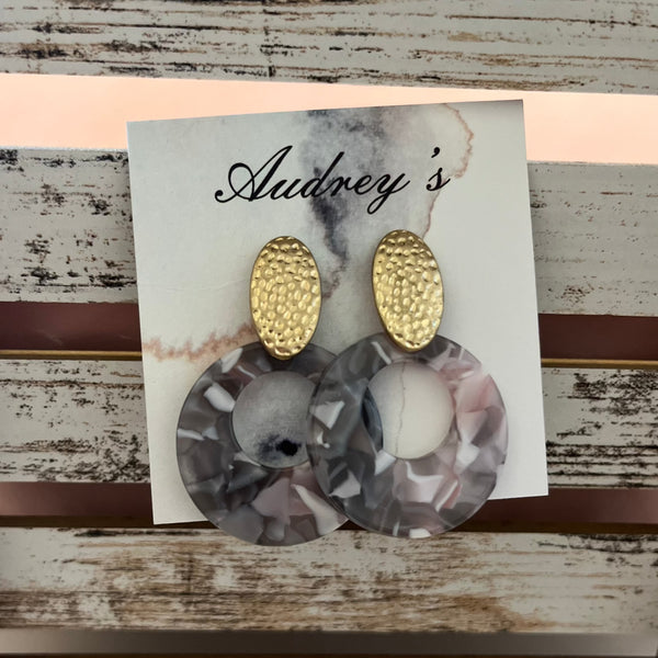 Audreys - Marble And Gold Earrings