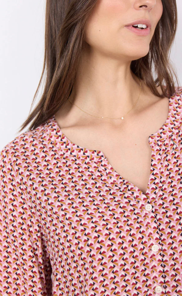 Soya Concept - Printed V-Neck Blouse